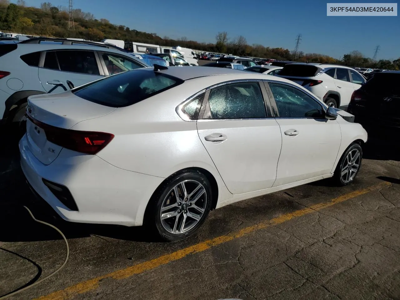 2021 Kia Forte Ex VIN: 3KPF54AD3ME420644 Lot: 75158294