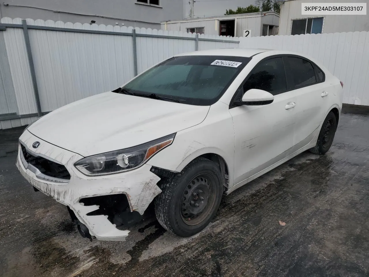 2021 Kia Forte Fe VIN: 3KPF24AD5ME303107 Lot: 75298044