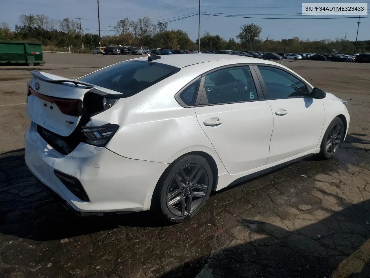 2021 Kia Forte Gt Line VIN: 3KPF34AD1ME323433 Lot: 75409064