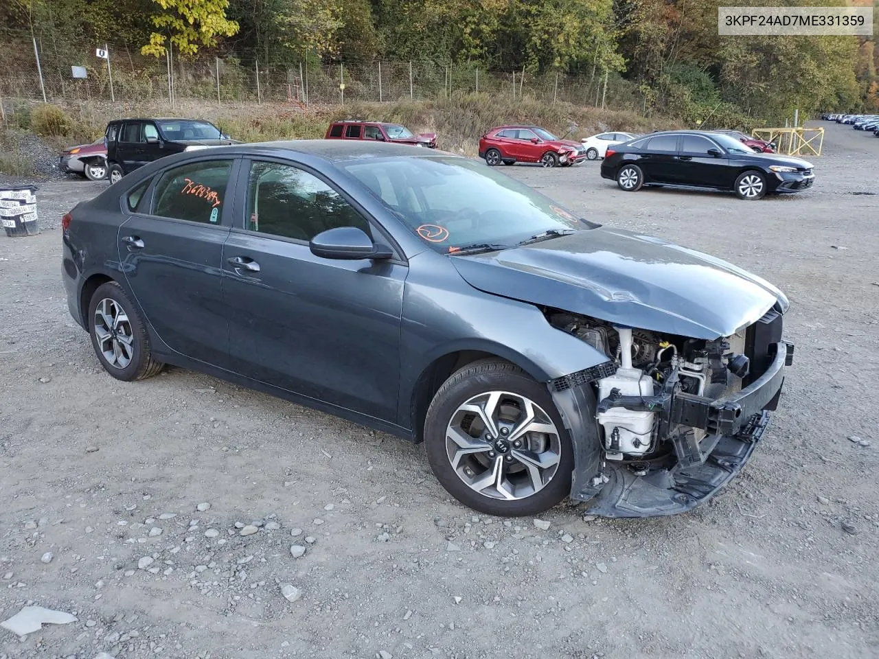 2021 Kia Forte Fe VIN: 3KPF24AD7ME331359 Lot: 75678384