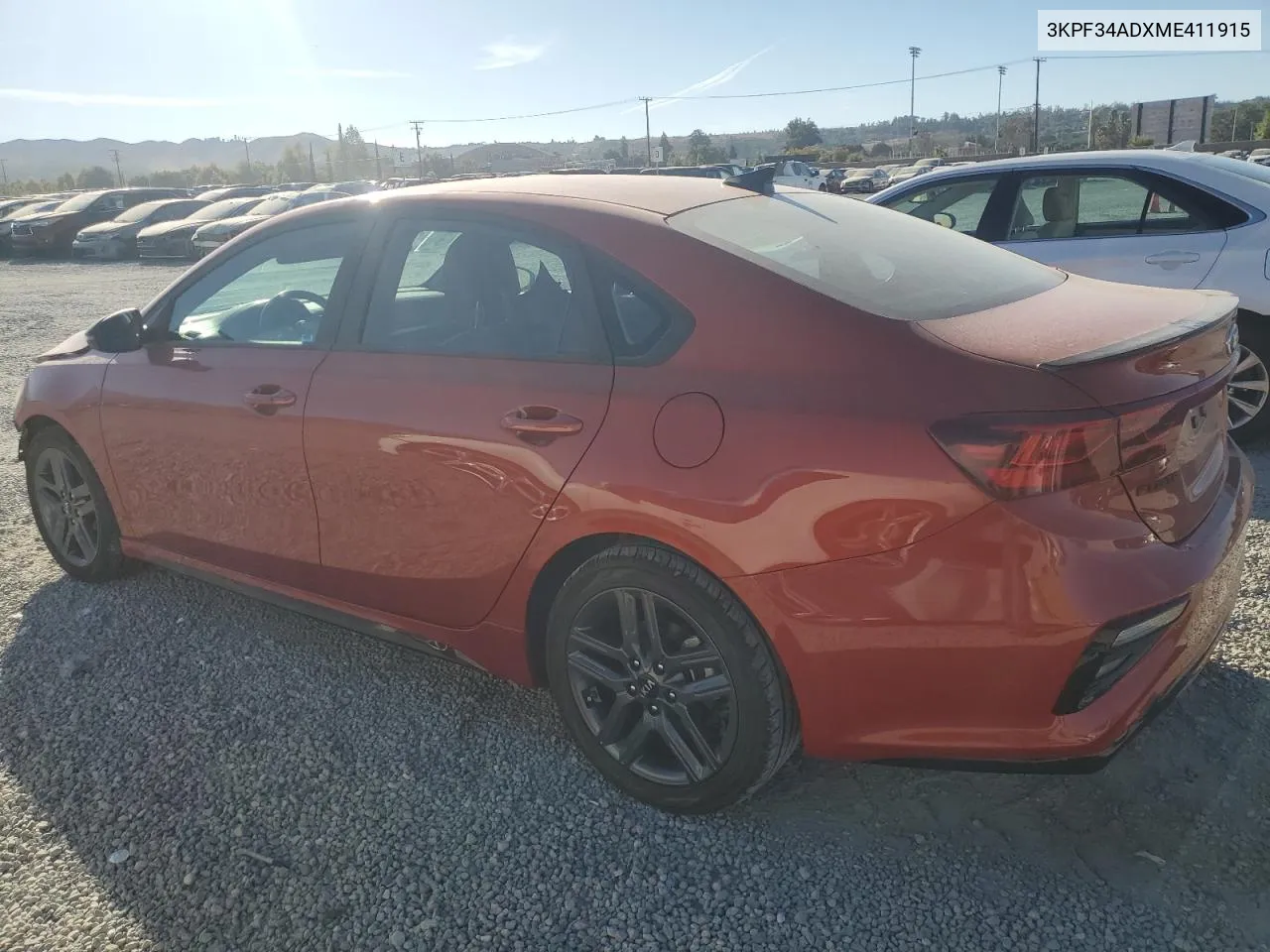 2021 Kia Forte Gt Line VIN: 3KPF34ADXME411915 Lot: 75742704