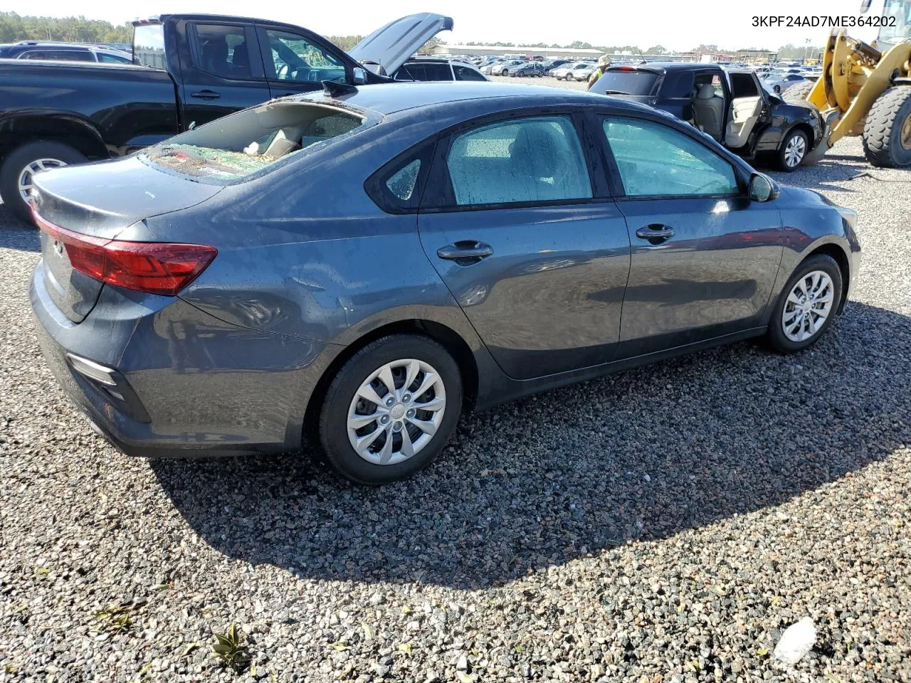 2021 Kia Forte Fe VIN: 3KPF24AD7ME364202 Lot: 75980824