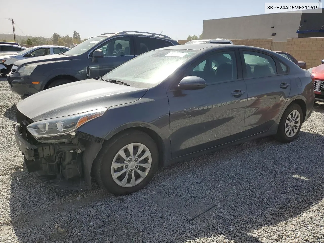 2021 Kia Forte Fe VIN: 3KPF24AD6ME311619 Lot: 76202234