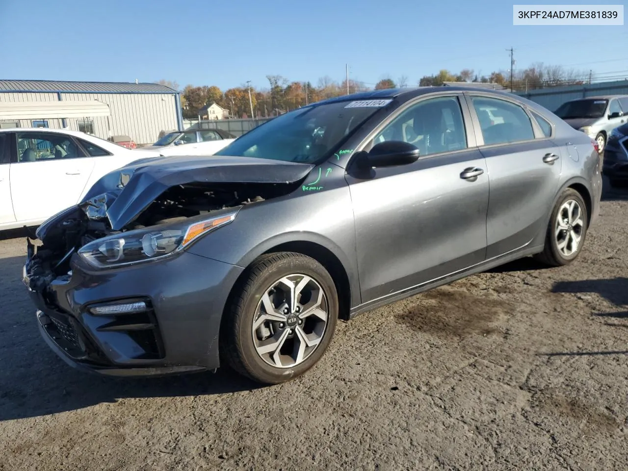 2021 Kia Forte Fe VIN: 3KPF24AD7ME381839 Lot: 77114104