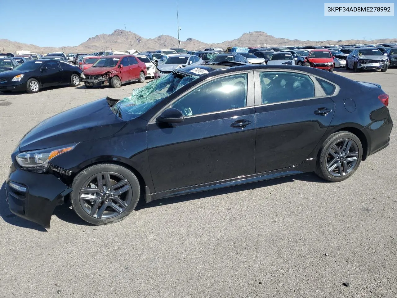 2021 Kia Forte Gt Line VIN: 3KPF34AD8ME278992 Lot: 77491844