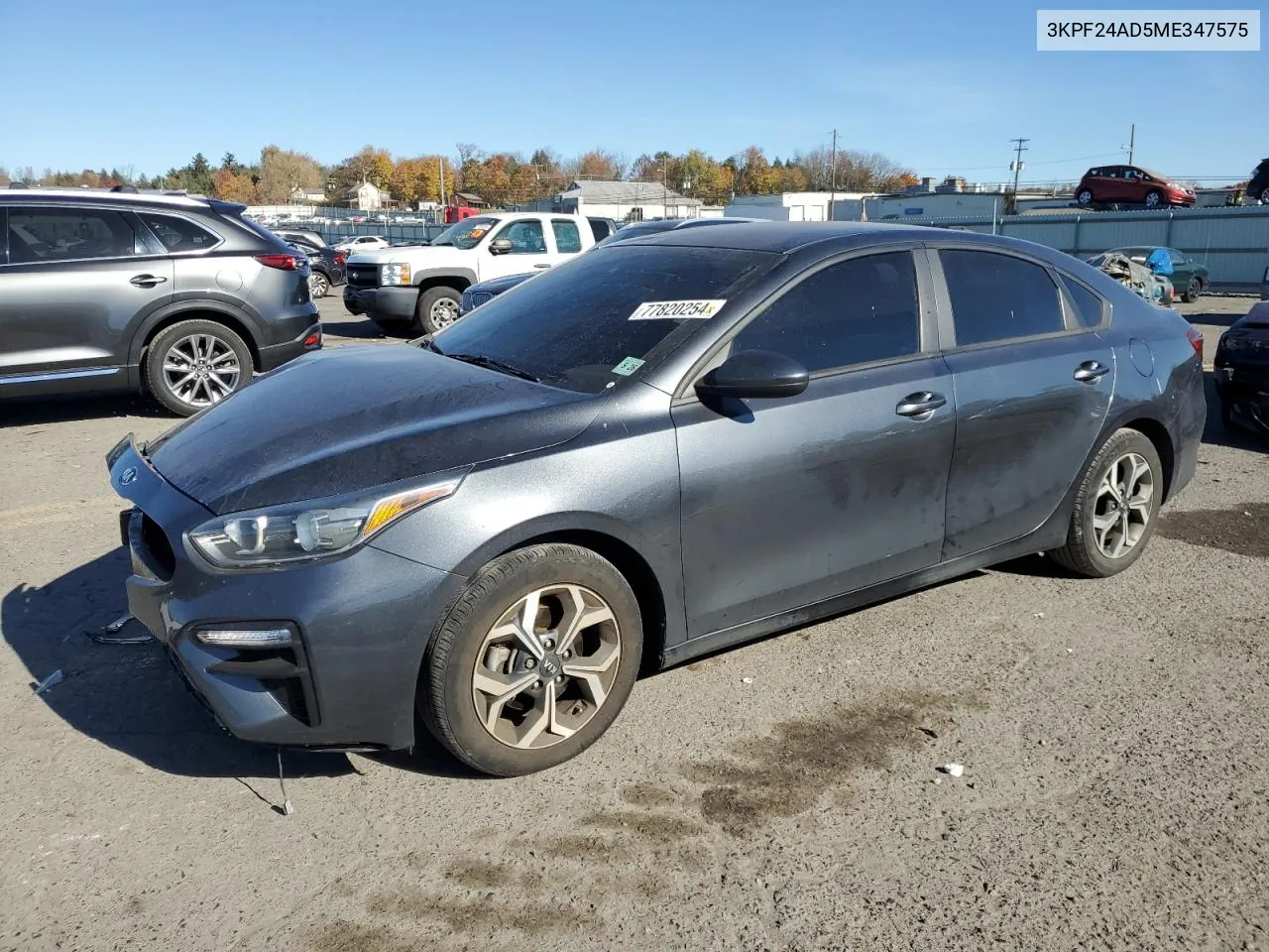 2021 Kia Forte Fe VIN: 3KPF24AD5ME347575 Lot: 77820254