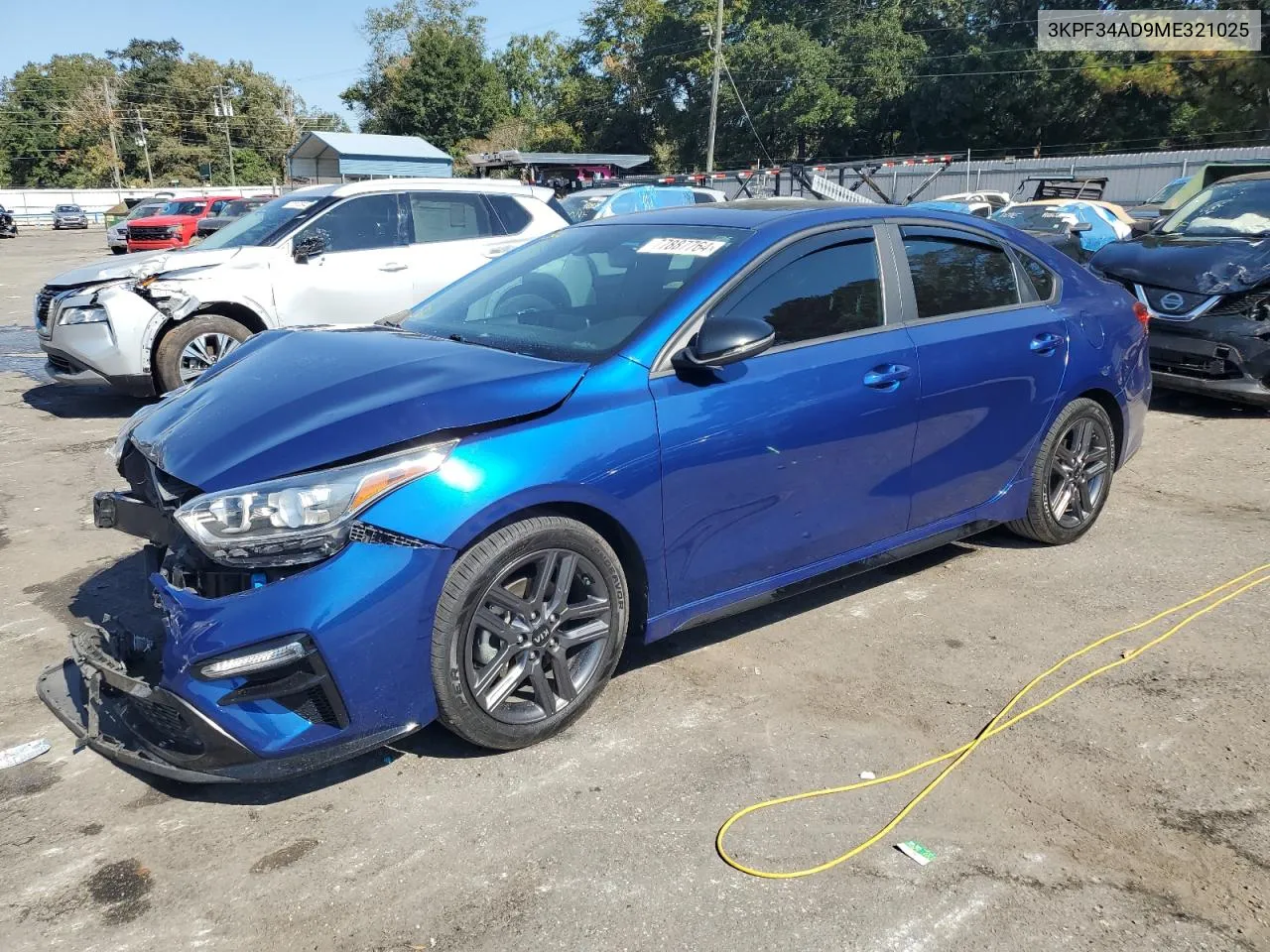 2021 Kia Forte Gt Line VIN: 3KPF34AD9ME321025 Lot: 77887764