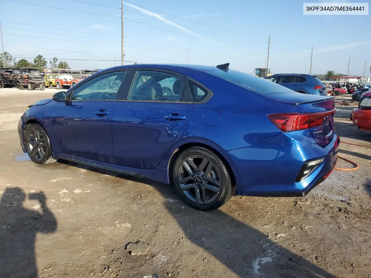 2021 Kia Forte Gt Line VIN: 3KPF34AD7ME364441 Lot: 78137734