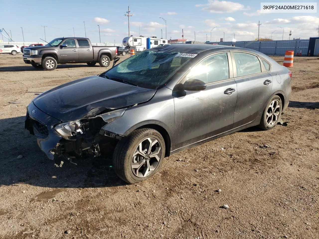 2021 Kia Forte Fe VIN: 3KPF24AD0ME271618 Lot: 78405104