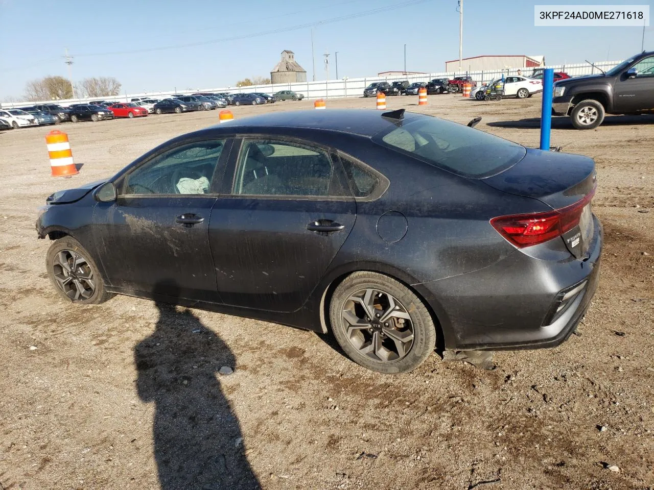 2021 Kia Forte Fe VIN: 3KPF24AD0ME271618 Lot: 78405104