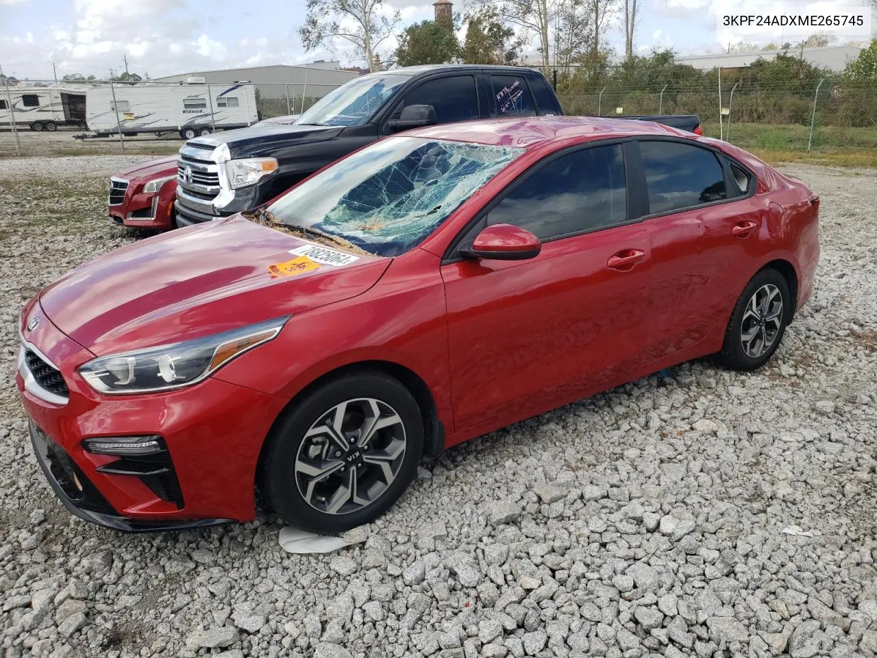 2021 Kia Forte Fe VIN: 3KPF24ADXME265745 Lot: 78825064