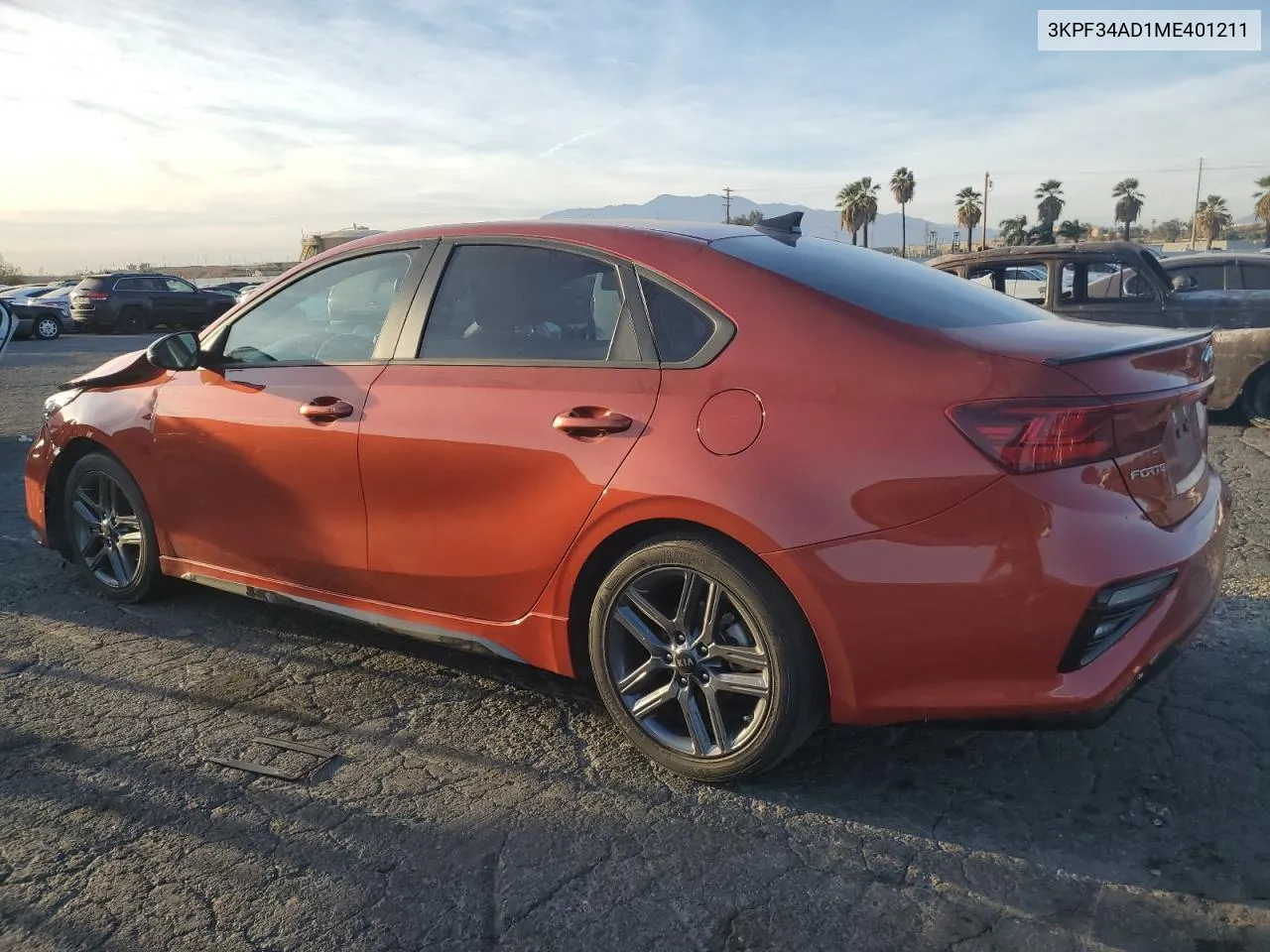 2021 Kia Forte Gt Line VIN: 3KPF34AD1ME401211 Lot: 79453644