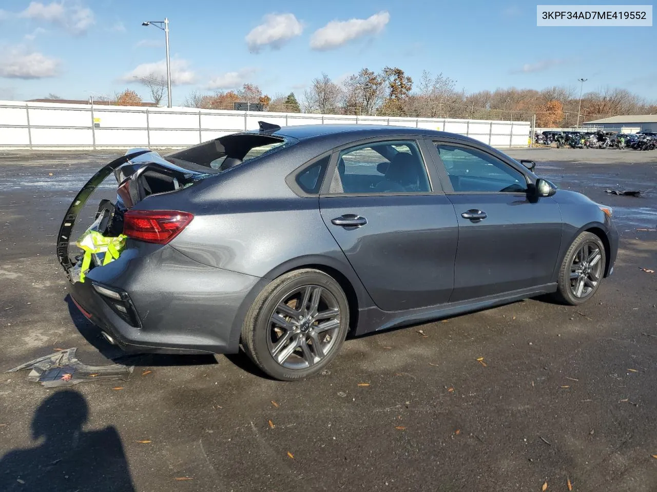 2021 Kia Forte Gt Line VIN: 3KPF34AD7ME419552 Lot: 80120974