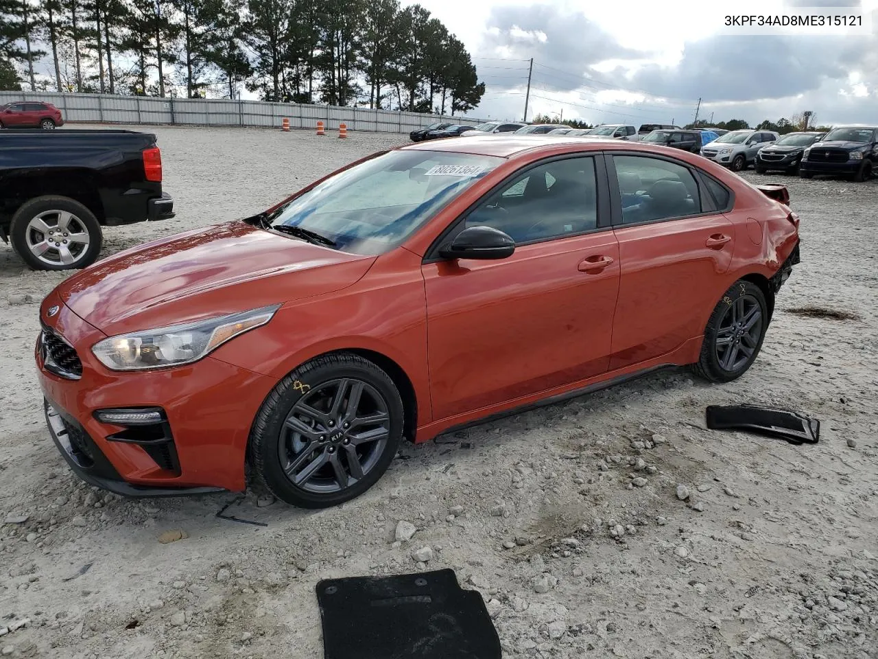 2021 Kia Forte Gt Line VIN: 3KPF34AD8ME315121 Lot: 80261364