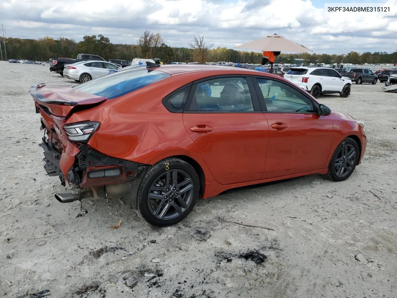 2021 Kia Forte Gt Line VIN: 3KPF34AD8ME315121 Lot: 80261364