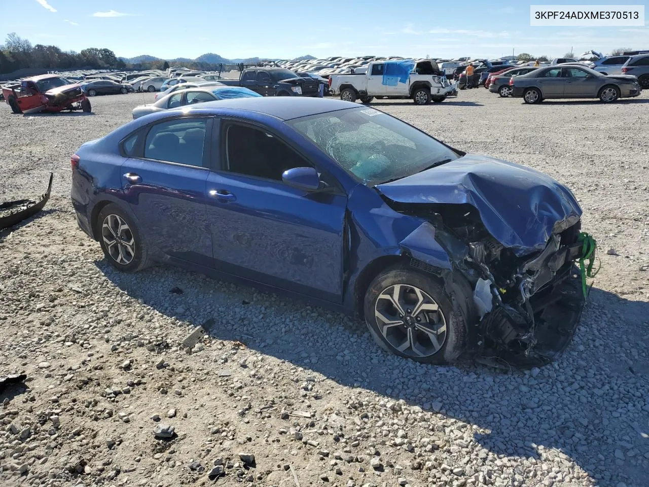 2021 Kia Forte Fe VIN: 3KPF24ADXME370513 Lot: 80363044