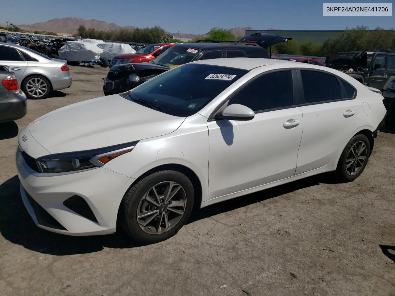 2022 Kia Forte Fe VIN: 3KPF24AD2NE441706 Lot: 52604294