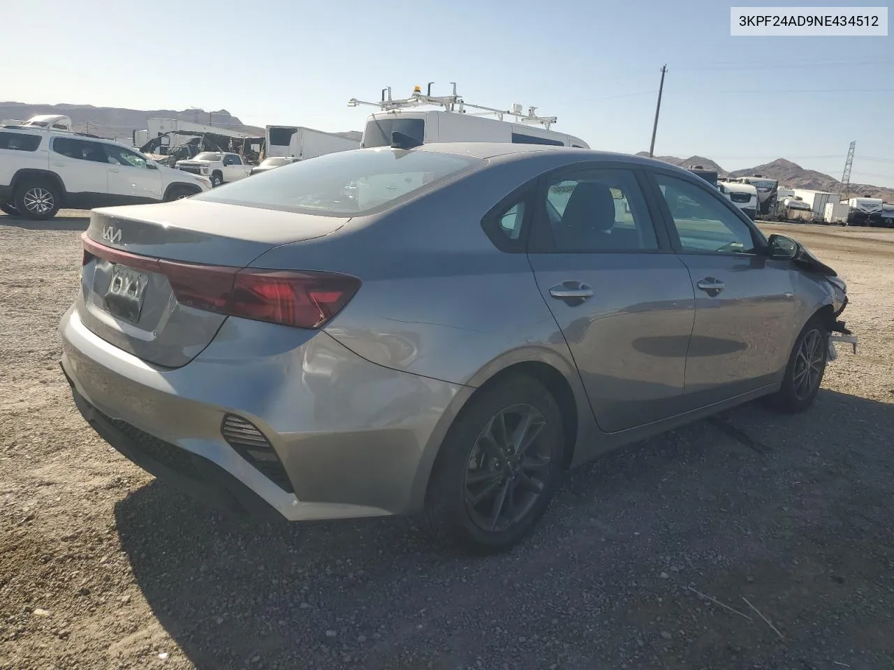 2022 Kia Forte Fe VIN: 3KPF24AD9NE434512 Lot: 59784334