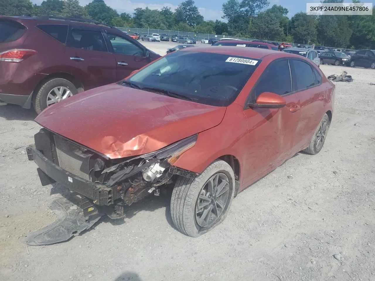 2022 Kia Forte Fe VIN: 3KPF24AD9NE457806 Lot: 61280804