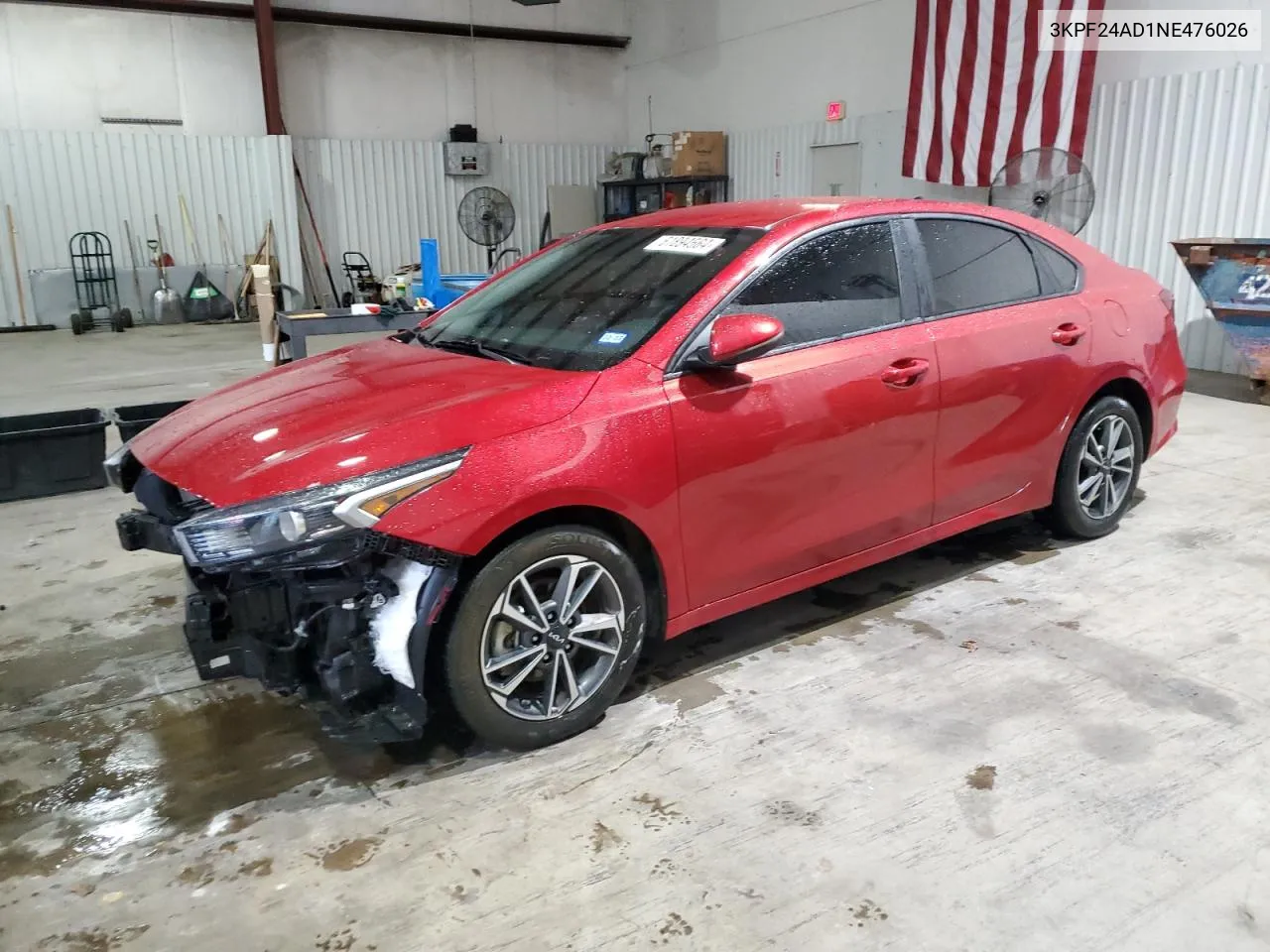 2022 Kia Forte Fe VIN: 3KPF24AD1NE476026 Lot: 61894564