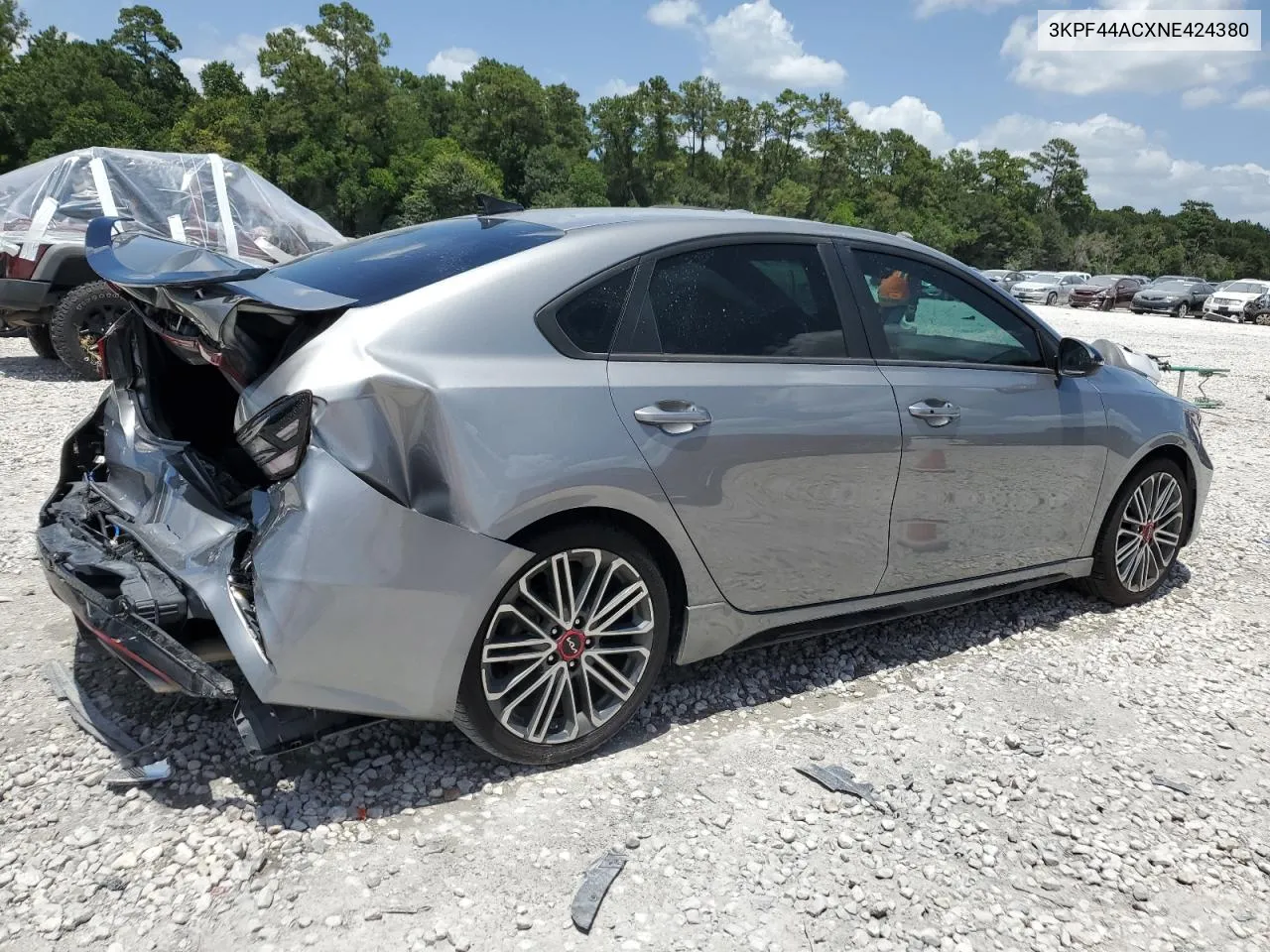 2022 Kia Forte Gt VIN: 3KPF44ACXNE424380 Lot: 61956604