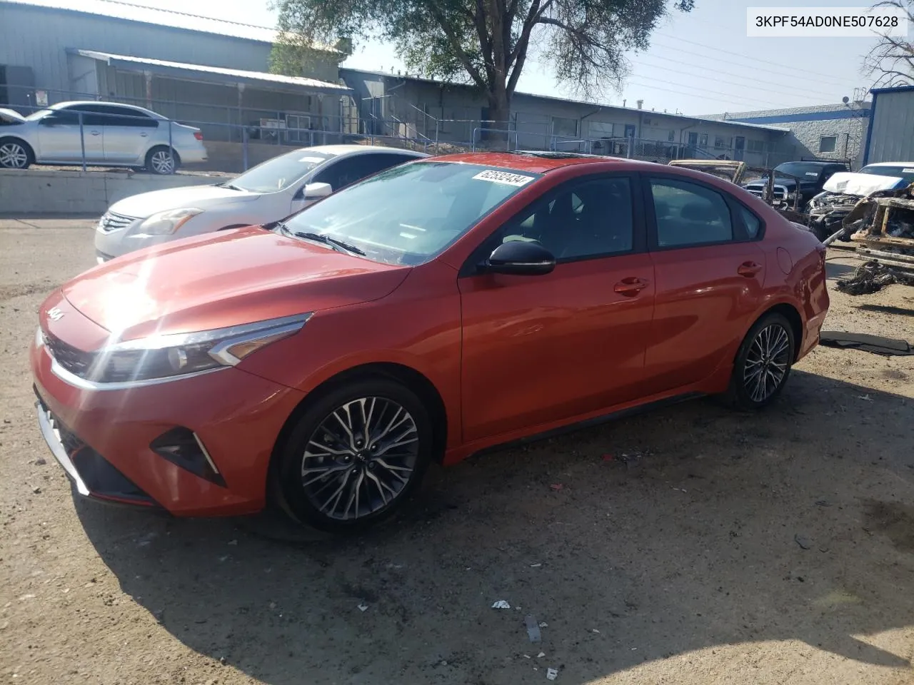 2022 Kia Forte Gt Line VIN: 3KPF54AD0NE507628 Lot: 62532434