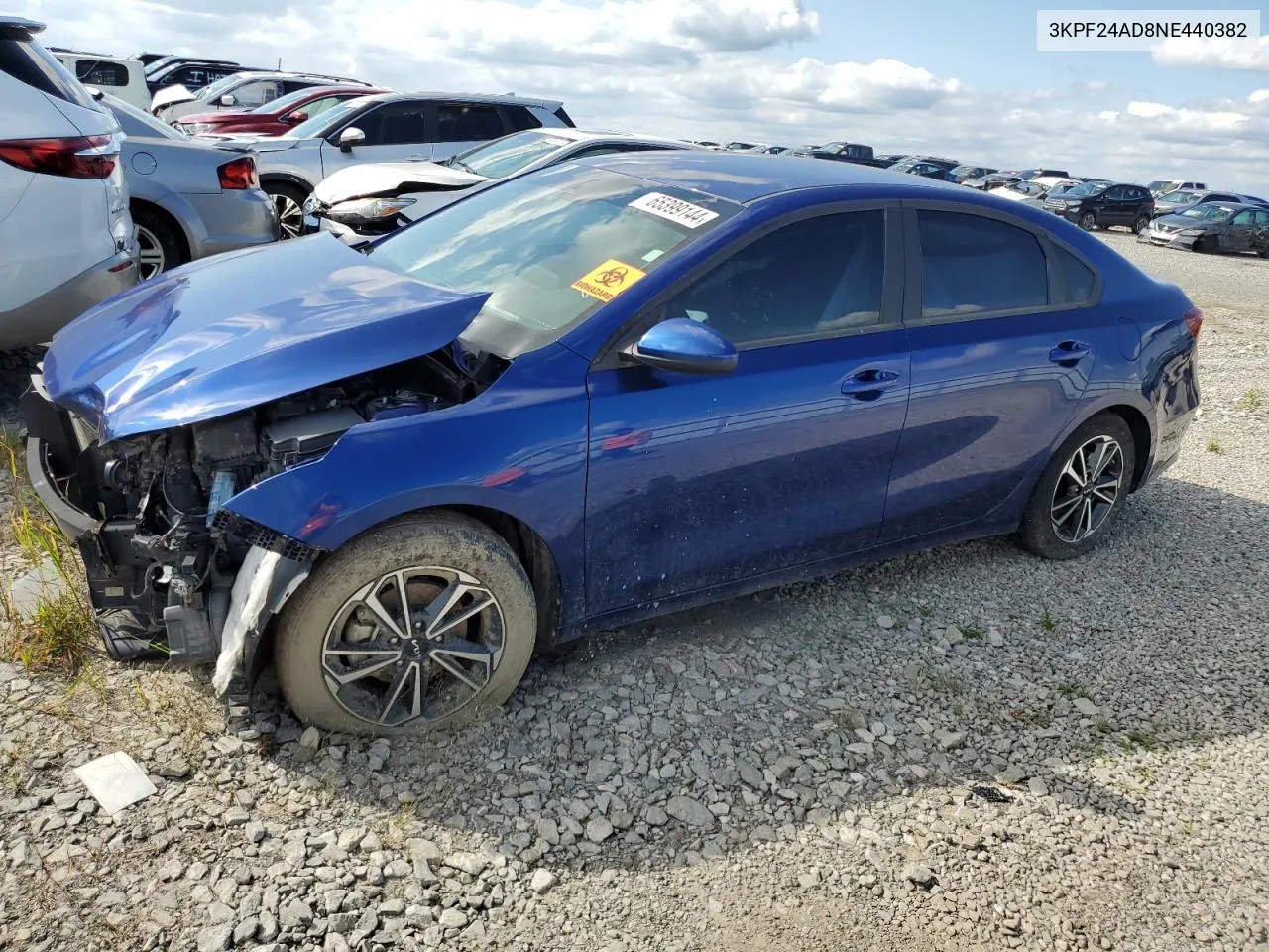 2022 Kia Forte Fe VIN: 3KPF24AD8NE440382 Lot: 65399144