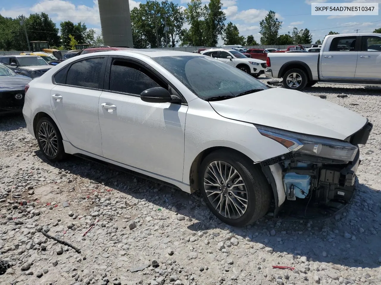 2022 Kia Forte Gt Line VIN: 3KPF54AD7NE510347 Lot: 66468544