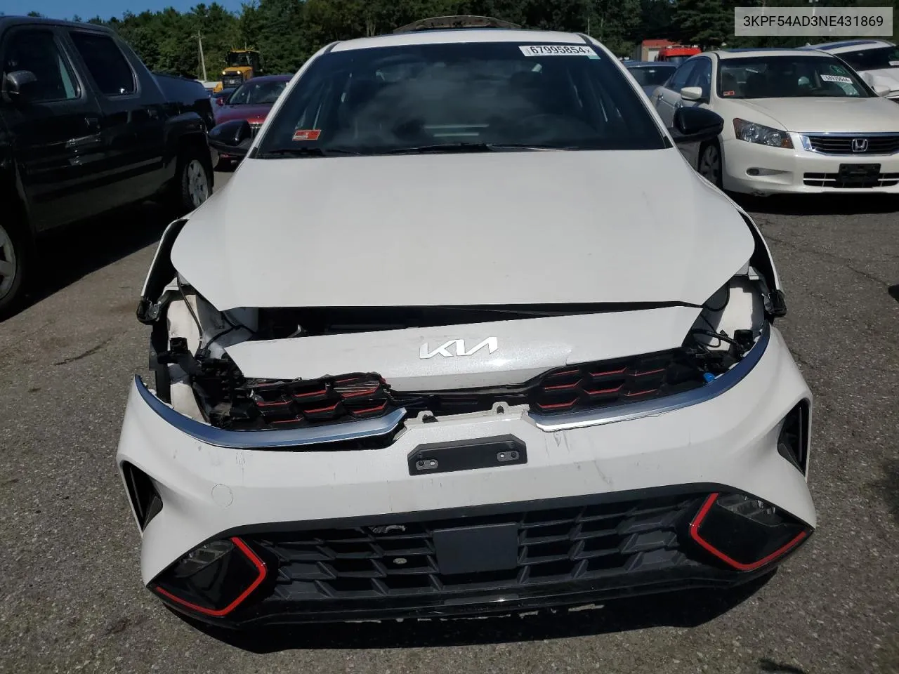 2022 Kia Forte Gt Line VIN: 3KPF54AD3NE431869 Lot: 67995854