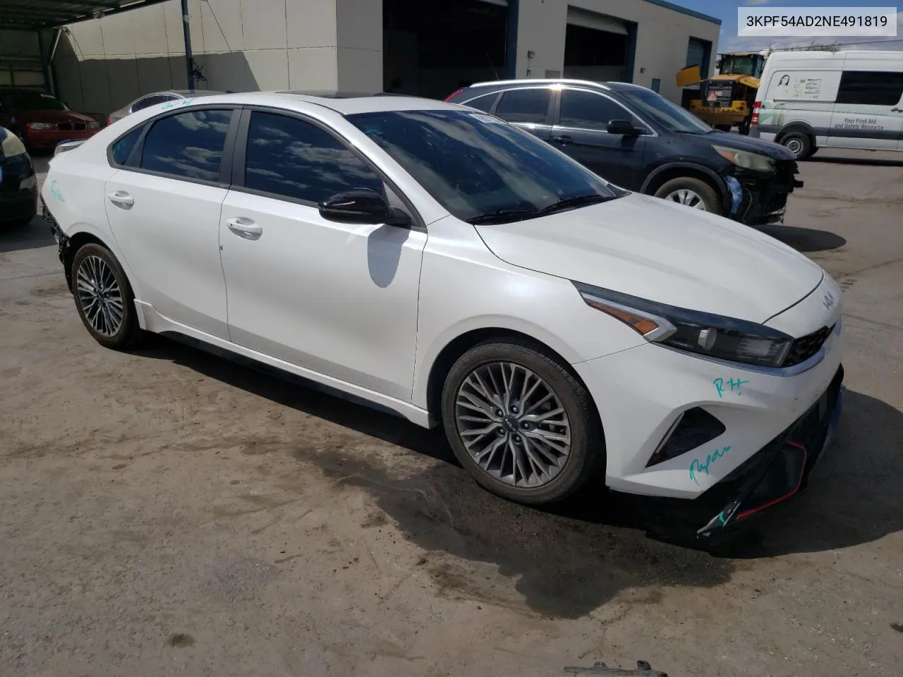 2022 Kia Forte Gt Line VIN: 3KPF54AD2NE491819 Lot: 69077324