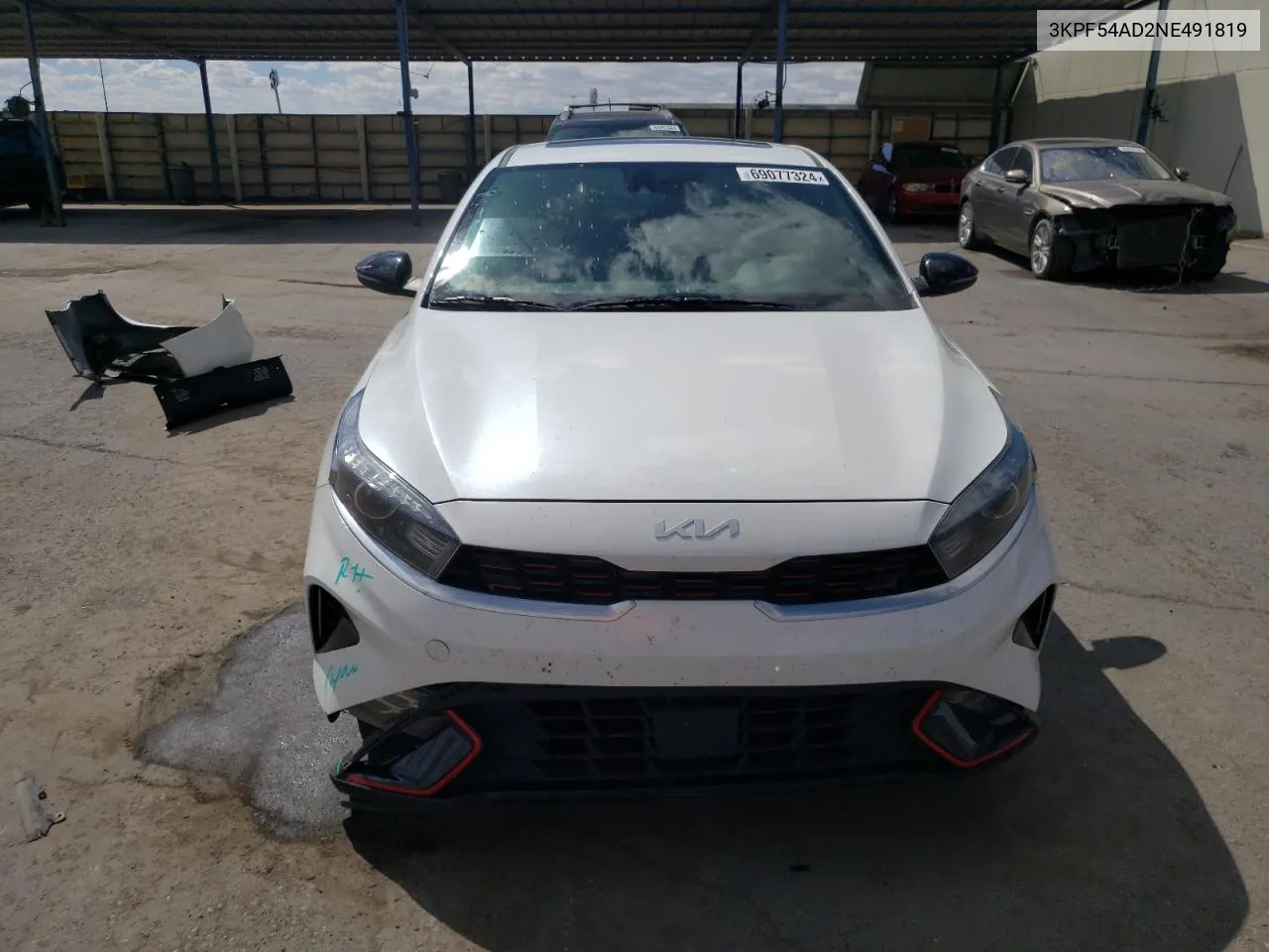 2022 Kia Forte Gt Line VIN: 3KPF54AD2NE491819 Lot: 69077324