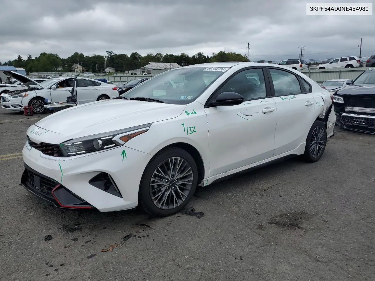 2022 Kia Forte Gt Line VIN: 3KPF54AD0NE454980 Lot: 69184784