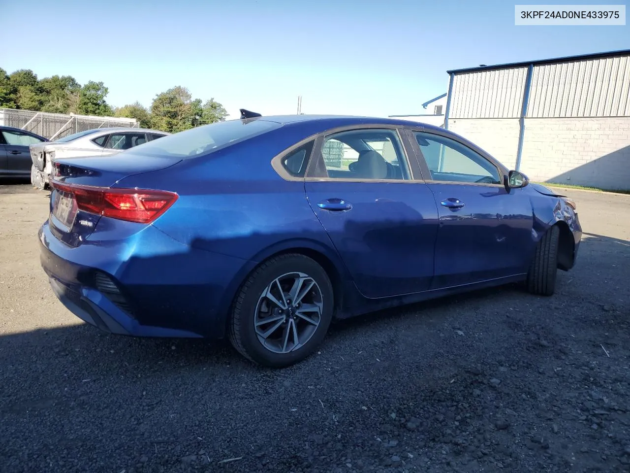 2022 Kia Forte Fe VIN: 3KPF24AD0NE433975 Lot: 69212944