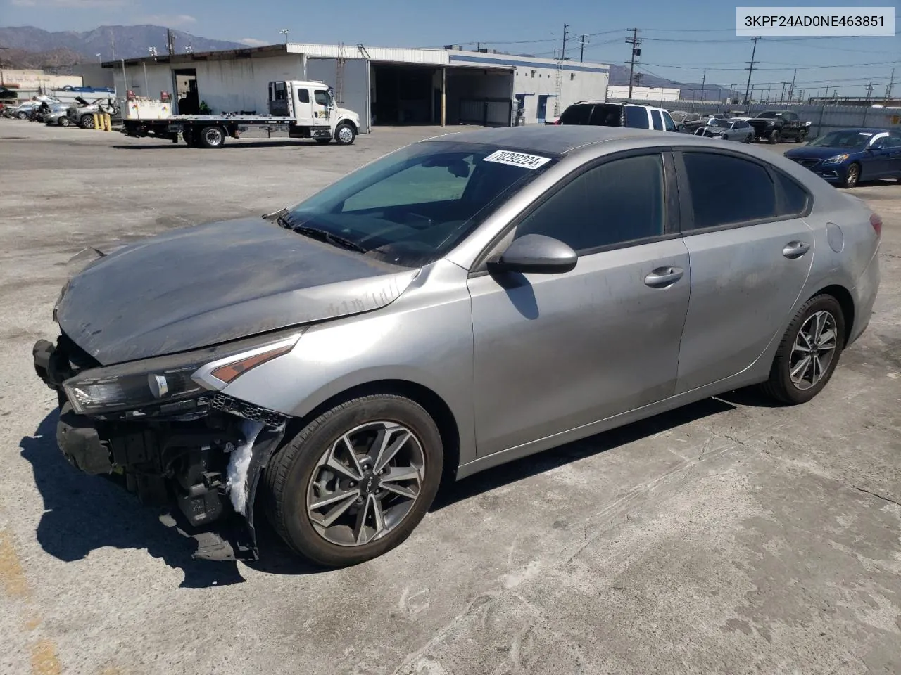 2022 Kia Forte Fe VIN: 3KPF24AD0NE463851 Lot: 70292224