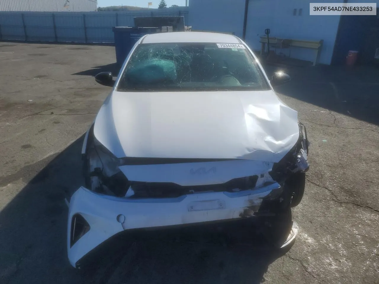 2022 Kia Forte Gt Line VIN: 3KPF54AD7NE433253 Lot: 70344854