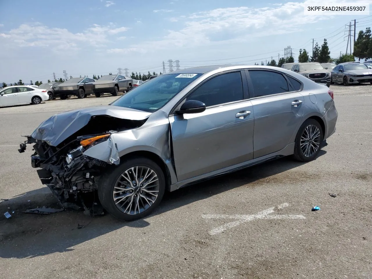 2022 Kia Forte Gt Line VIN: 3KPF54AD2NE459307 Lot: 70698554