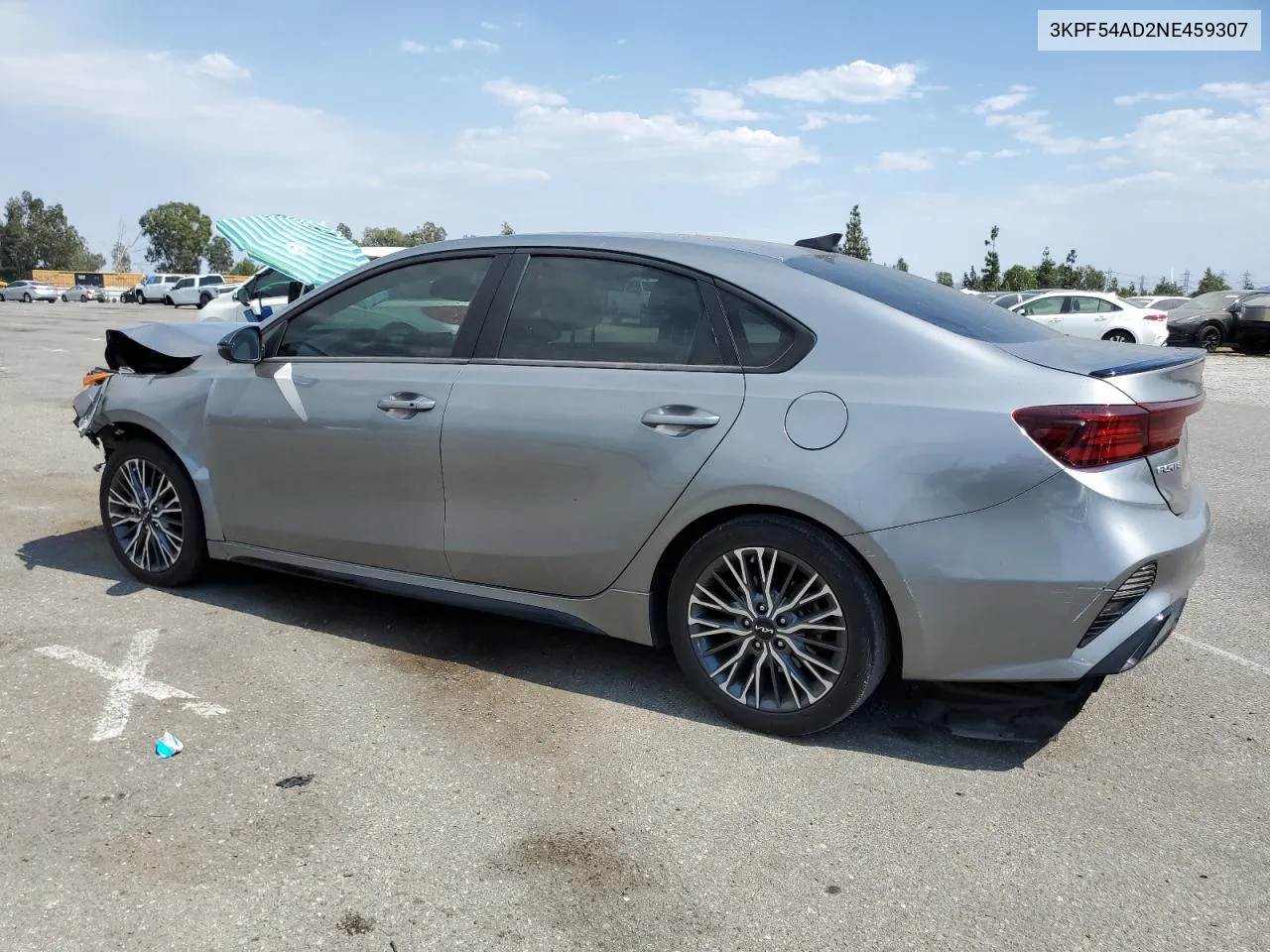 2022 Kia Forte Gt Line VIN: 3KPF54AD2NE459307 Lot: 70698554