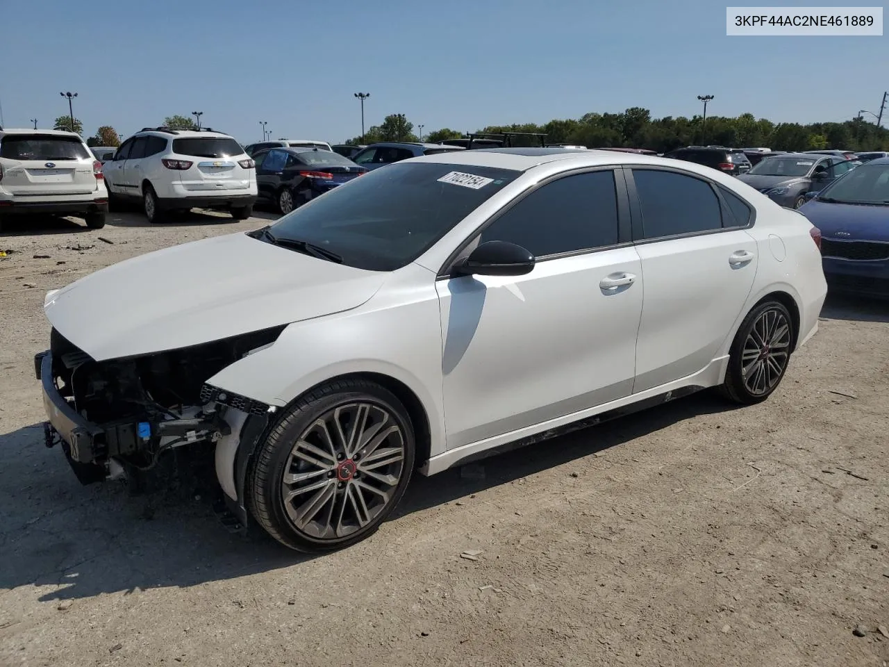 2022 Kia Forte Gt VIN: 3KPF44AC2NE461889 Lot: 71022154