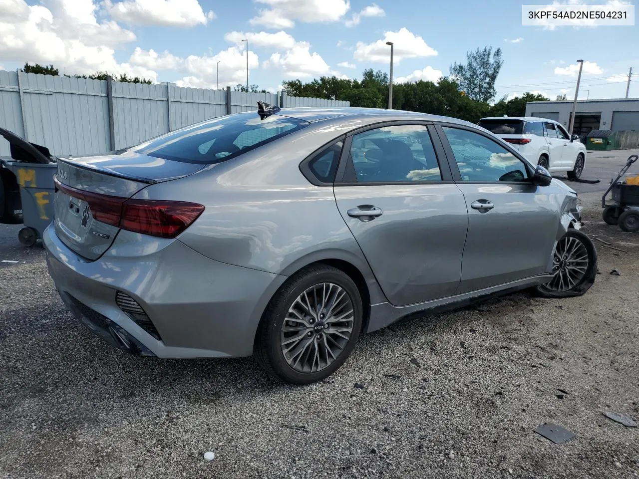 2022 Kia Forte Gt Line VIN: 3KPF54AD2NE504231 Lot: 71180524