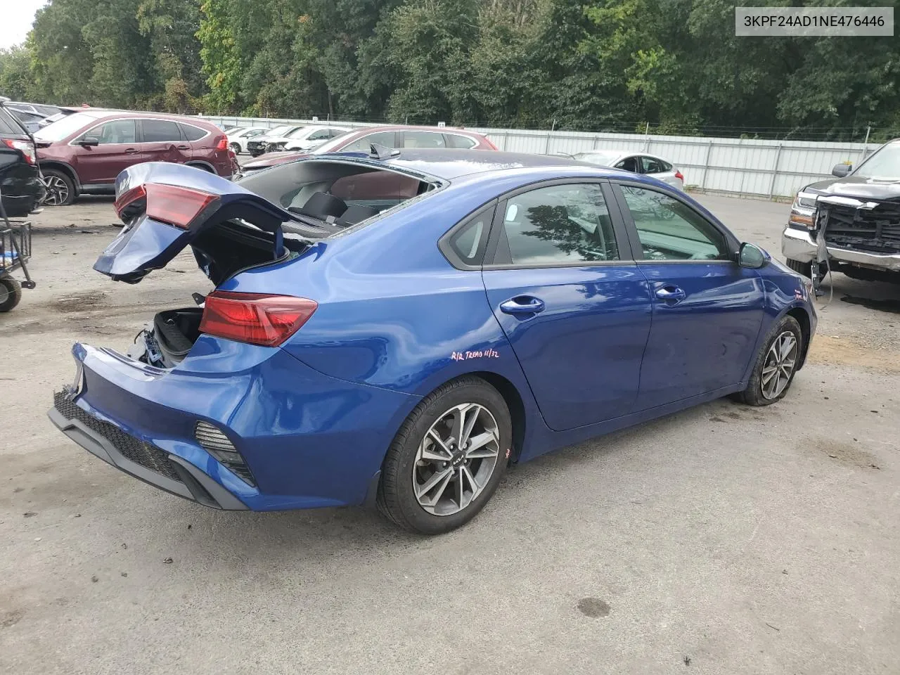 2022 Kia Forte Fe VIN: 3KPF24AD1NE476446 Lot: 71710914