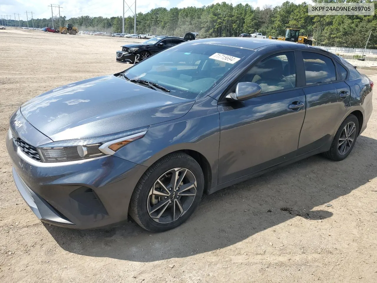 2022 Kia Forte Fe VIN: 3KPF24AD9NE489705 Lot: 71715694