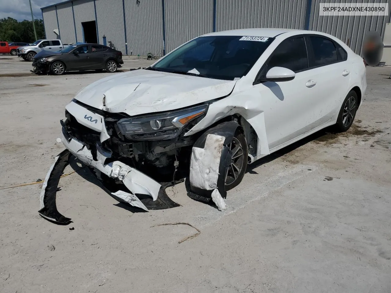 2022 Kia Forte Fe VIN: 3KPF24ADXNE430890 Lot: 71753724