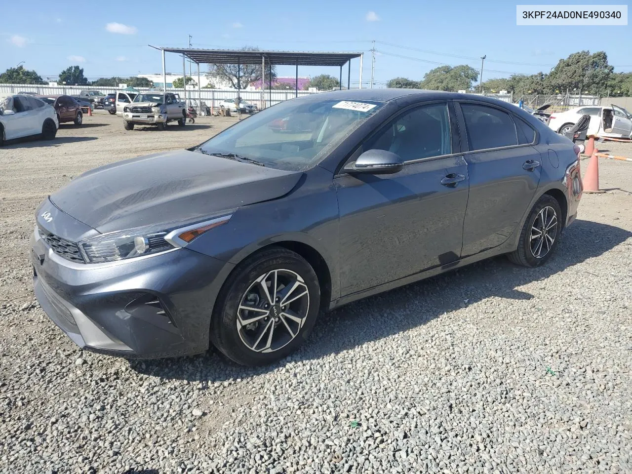 2022 Kia Forte Fe VIN: 3KPF24AD0NE490340 Lot: 71774074