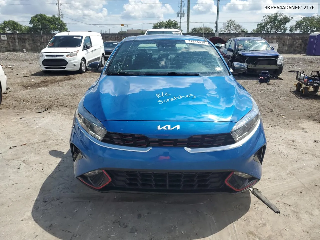 2022 Kia Forte Gt Line VIN: 3KPF54AD5NE512176 Lot: 71814314