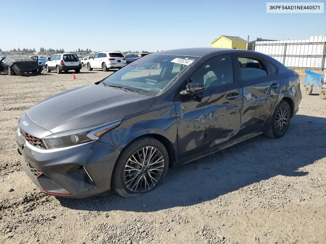 2022 Kia Forte Gt Line VIN: 3KPF54AD1NE440571 Lot: 71985294