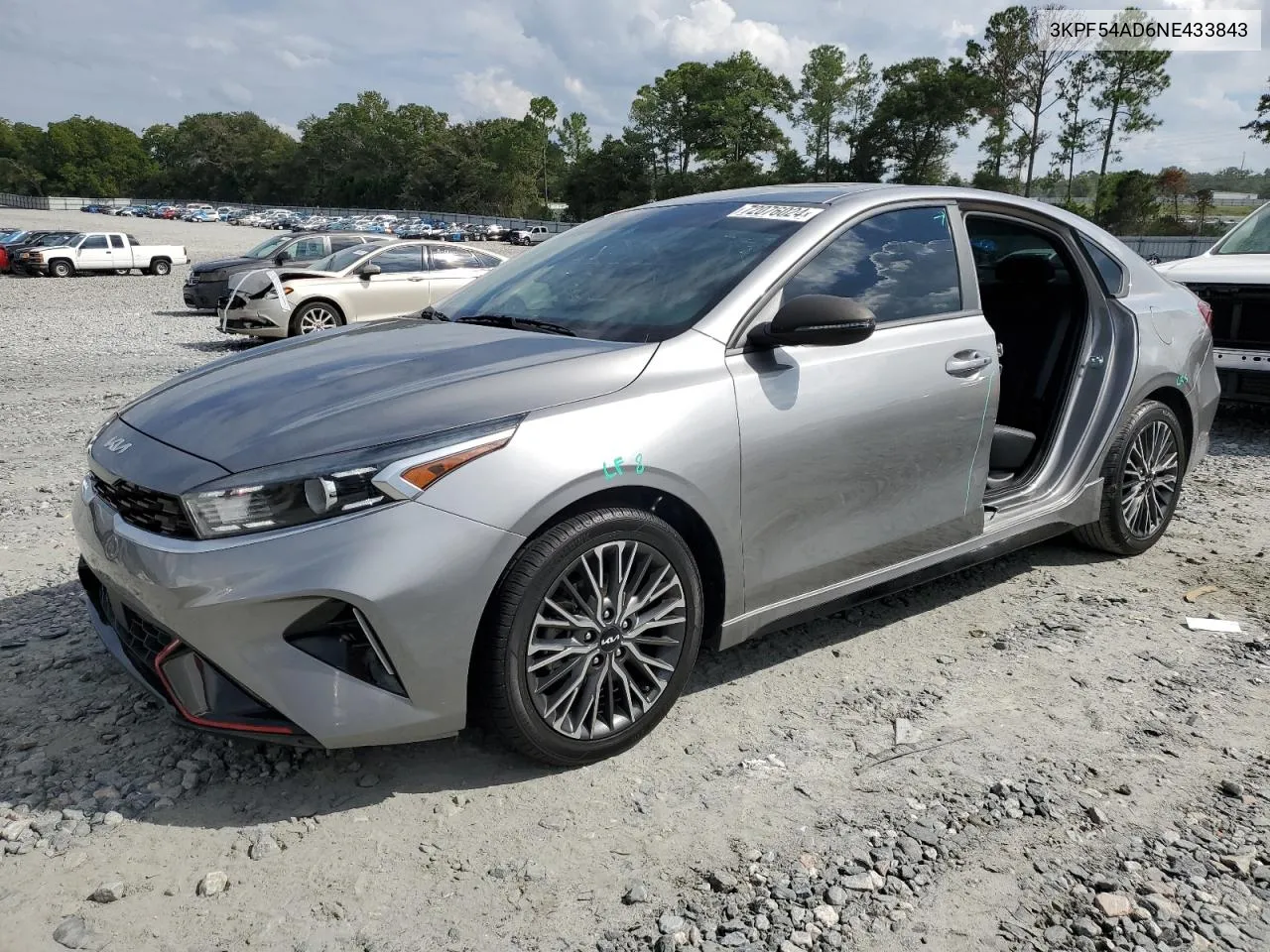 2022 Kia Forte Gt Line VIN: 3KPF54AD6NE433843 Lot: 72076024