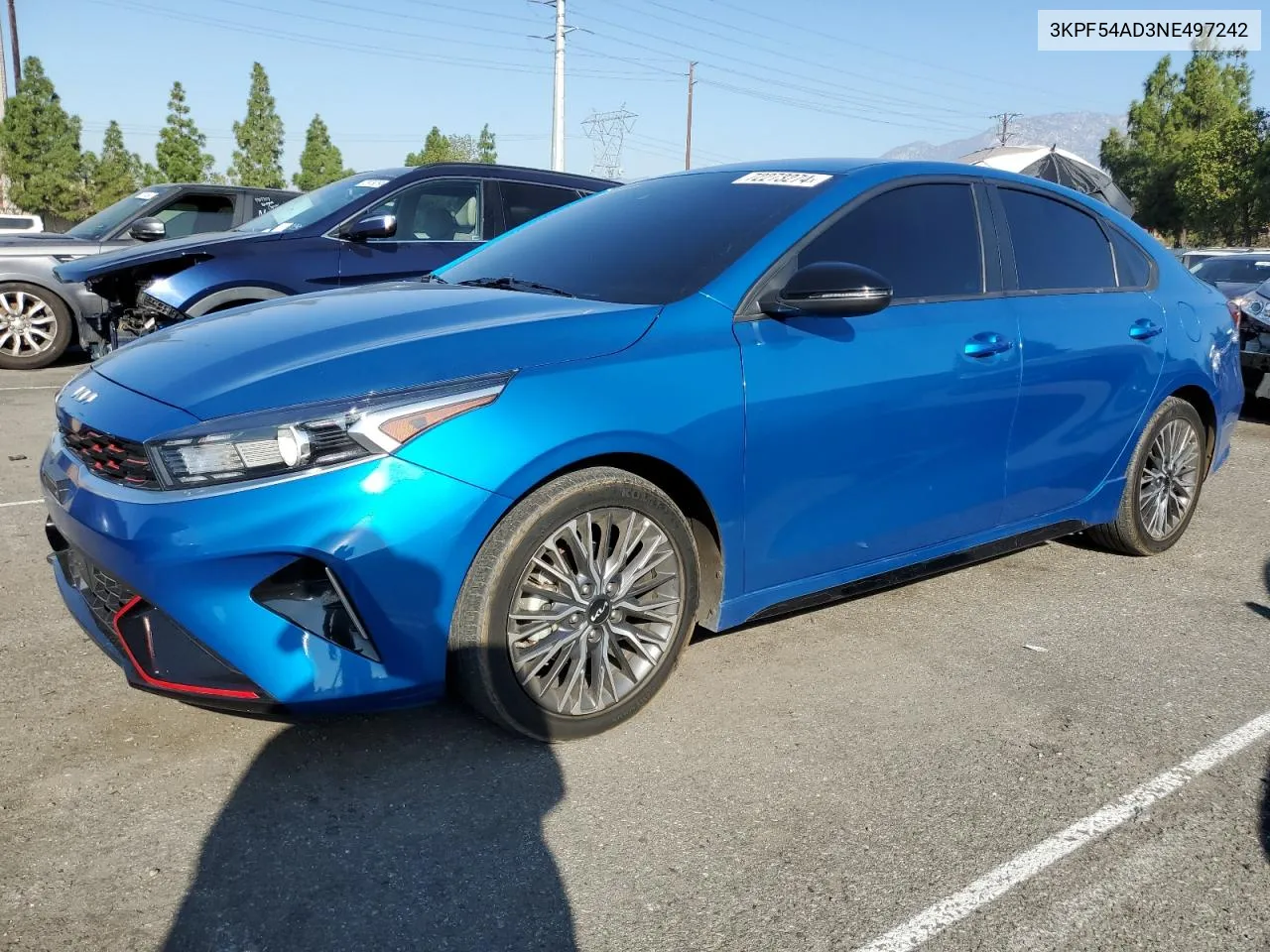 2022 Kia Forte Gt Line VIN: 3KPF54AD3NE497242 Lot: 72273274