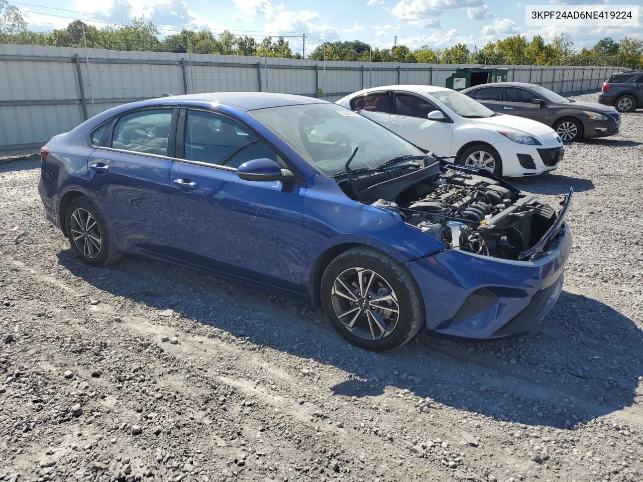 2022 Kia Forte Fe VIN: 3KPF24AD6NE419224 Lot: 72347374