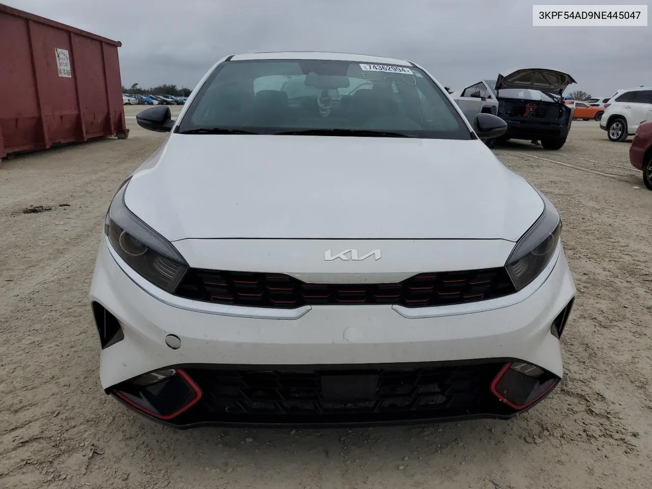 2022 Kia Forte Gt Line VIN: 3KPF54AD9NE445047 Lot: 74362994