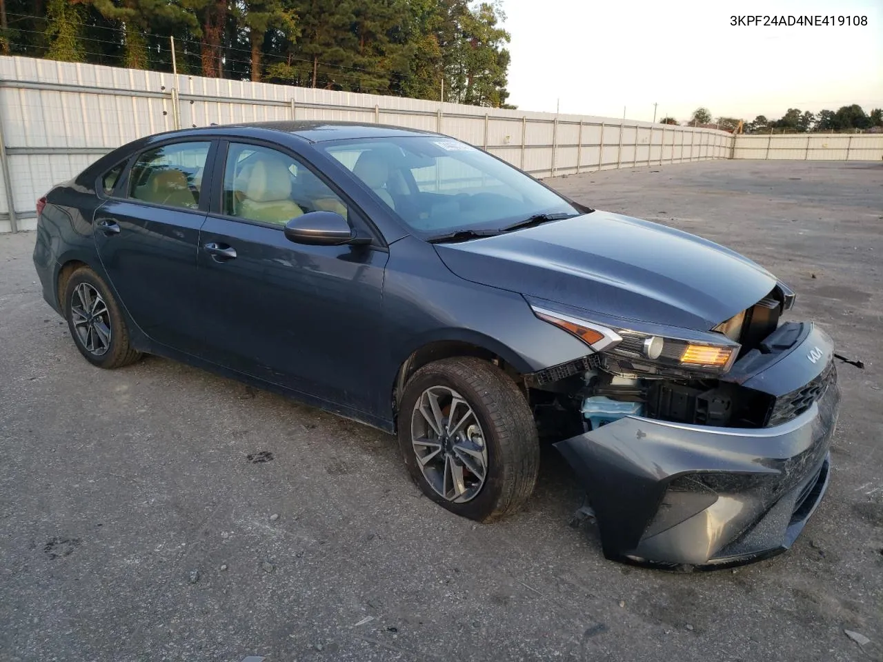 2022 Kia Forte Fe VIN: 3KPF24AD4NE419108 Lot: 74400174